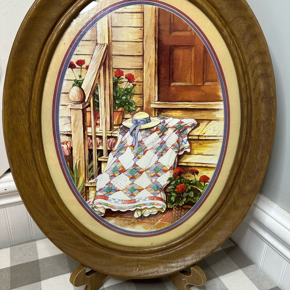 Vintage Quilt Cottagecore 16X13 Wall Art plastic Frame